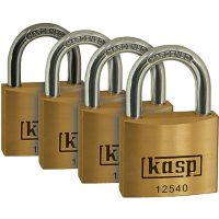 Kasp Keyed Alike Padlock Brass 40mm Pack 4