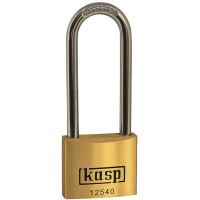 Kasp Premium Padlock Long Shackle Brass 40mm x 63mm