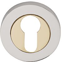 Orbit Euro Profile Escutcheon Polished Brass / Polished Chrome