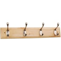 4 Coat Hook Rail Satin Chrome