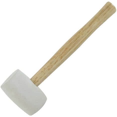 Grey mallet with wooden handle