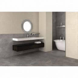 Bathroom suite with freestanding bath and wall mounted sink