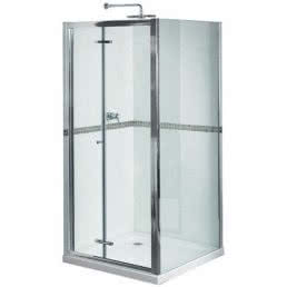 Shower enclosure with silver door