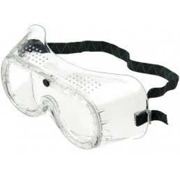 Safety goggles with black strap