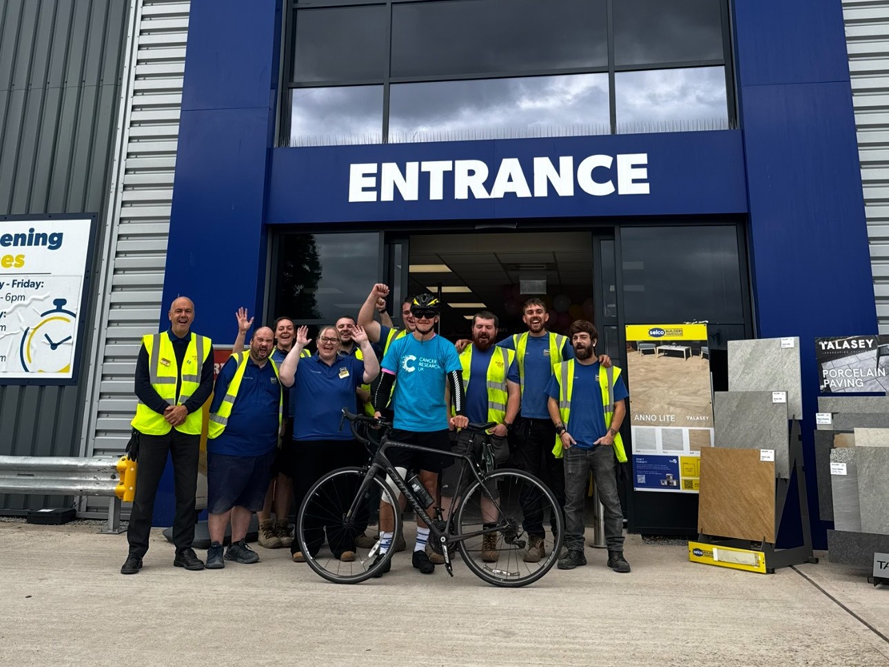 Selco Exeter Colleagues support Kody outside branch