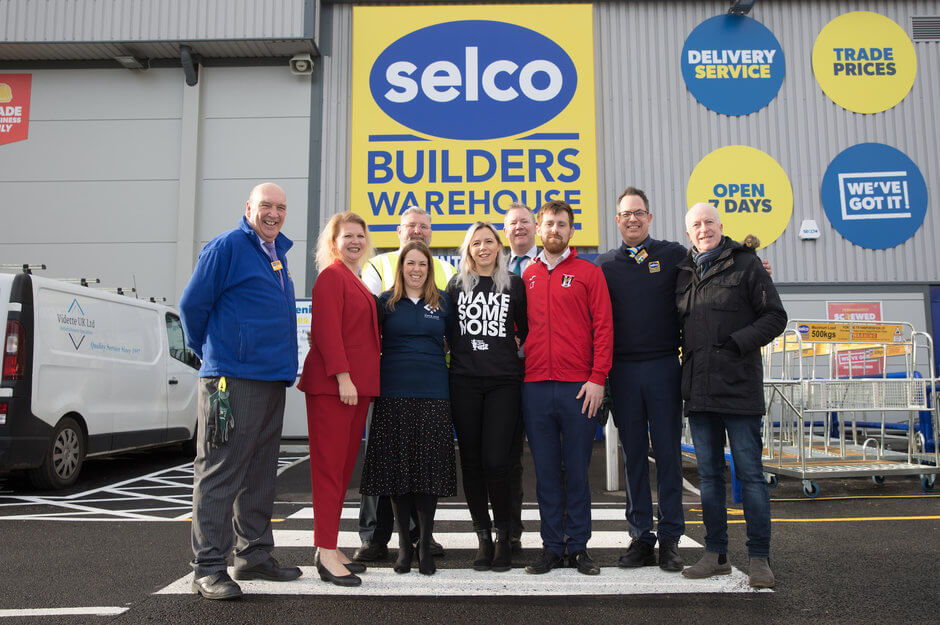 Selco and charity staff stood outside the Orpington branch.