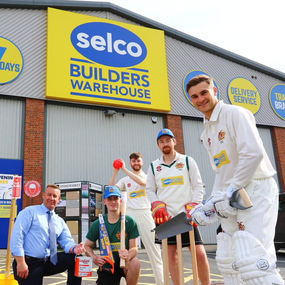 Osbaldwick Cricket Club members show off their new Selco branded kit 