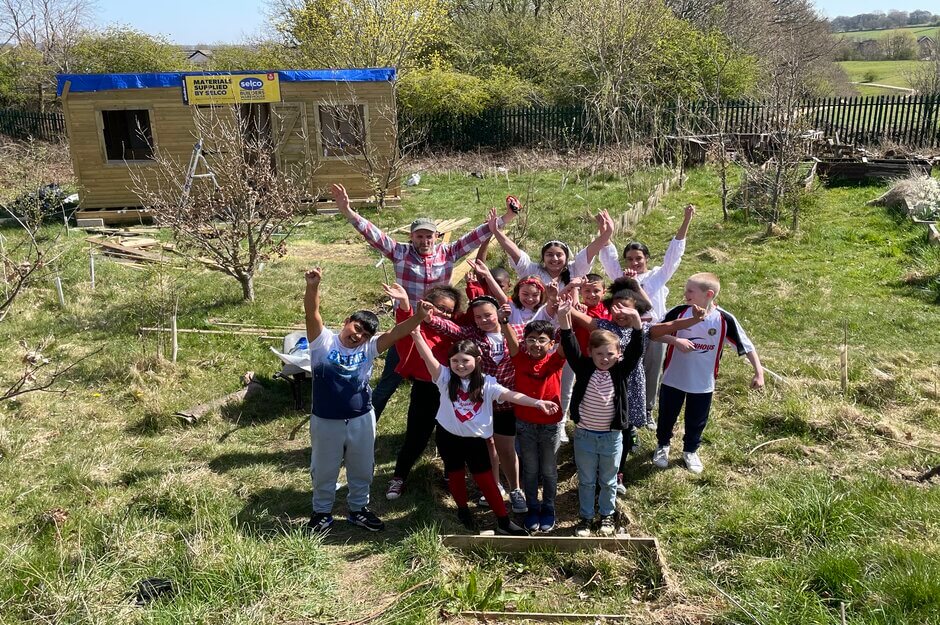 The Academy at St James in Bradford celebrate building materials donation from Selco