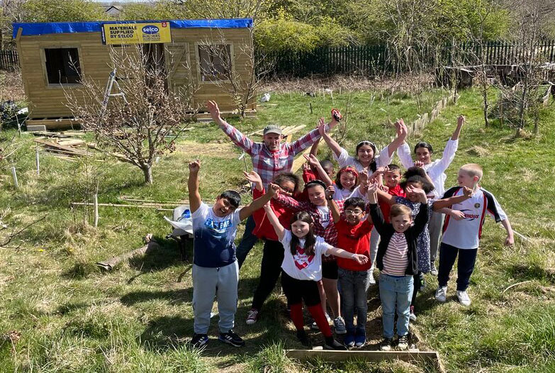 The Academy at St James in Bradford celebrate building materials donation from Selco