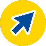 Blue arrow on yellow background