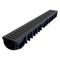 Black Plastic Channel Drain with Slotted Grate