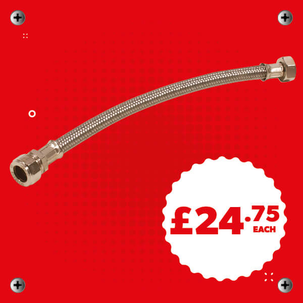 Flexible Tap Connector 22mm x ¾