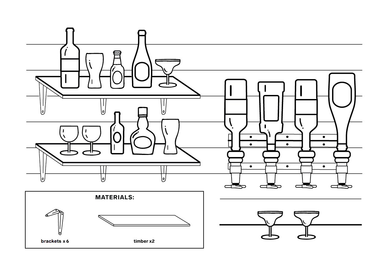 Selco shed bar interior design diagram