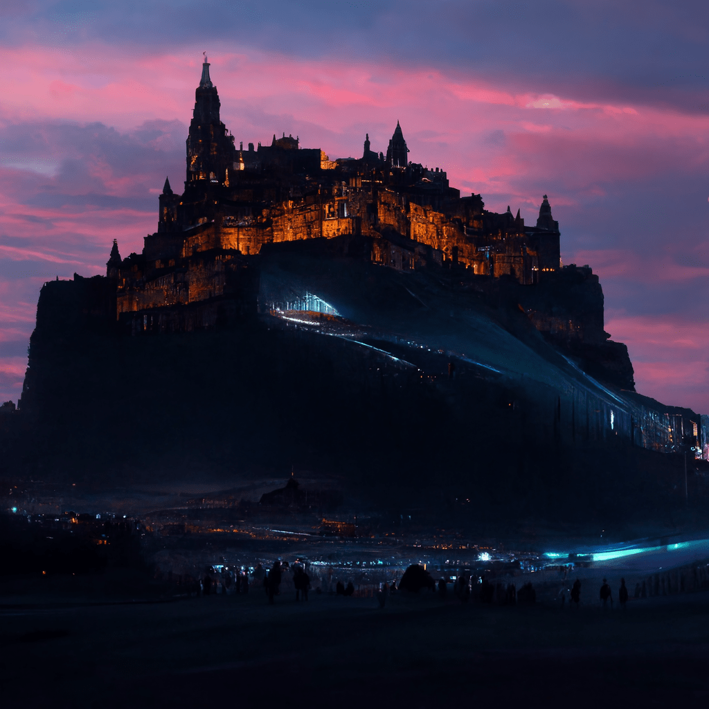 Edinburgh Castle in the style of Hadid