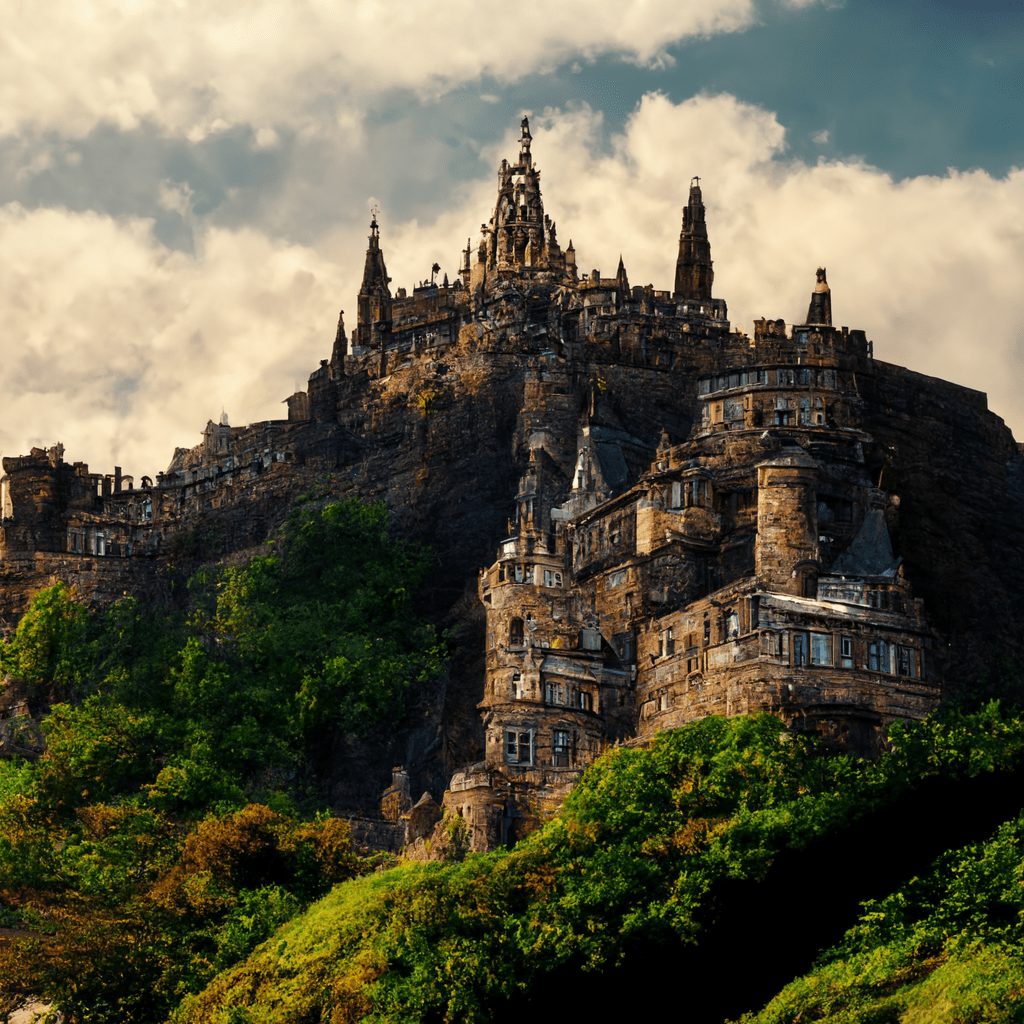 Edinburgh Castle in the style of Gaudi