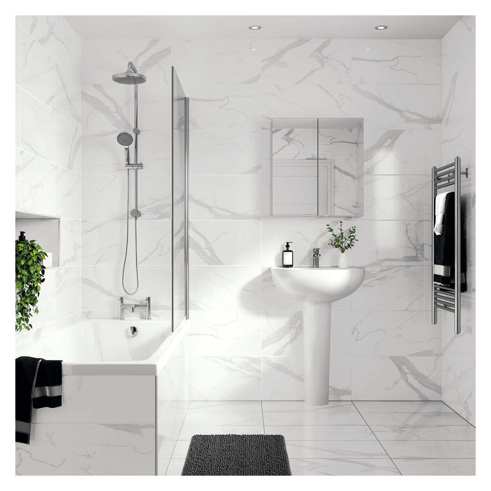 Calacatta White Marble Porcelain Tile 