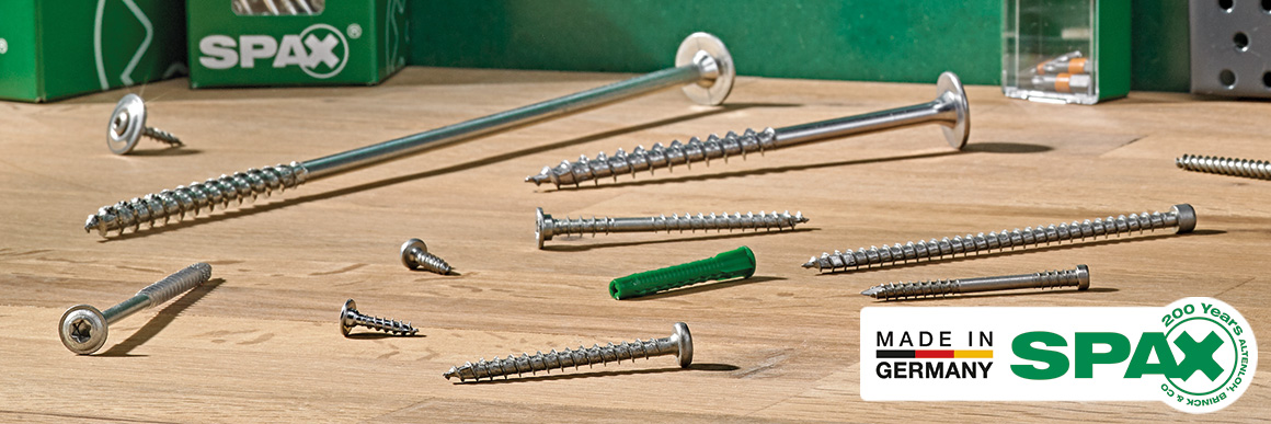 SPAX screws on work bench
