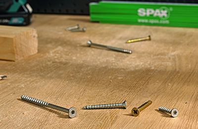 SPAX wood screws on work bench