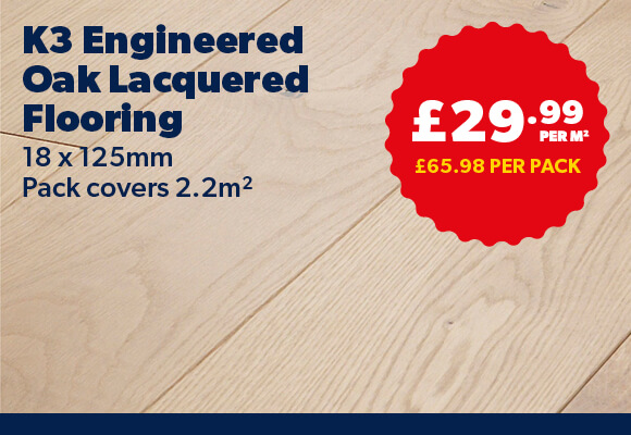 K3 Engineered Oak Lacquered Flooring