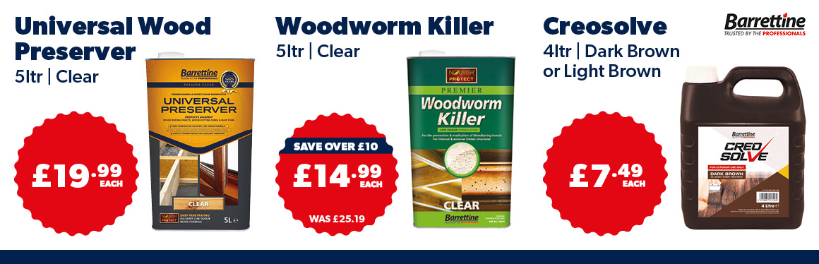 Universal Wood Preserver, Woodworm Killer, Creosolve