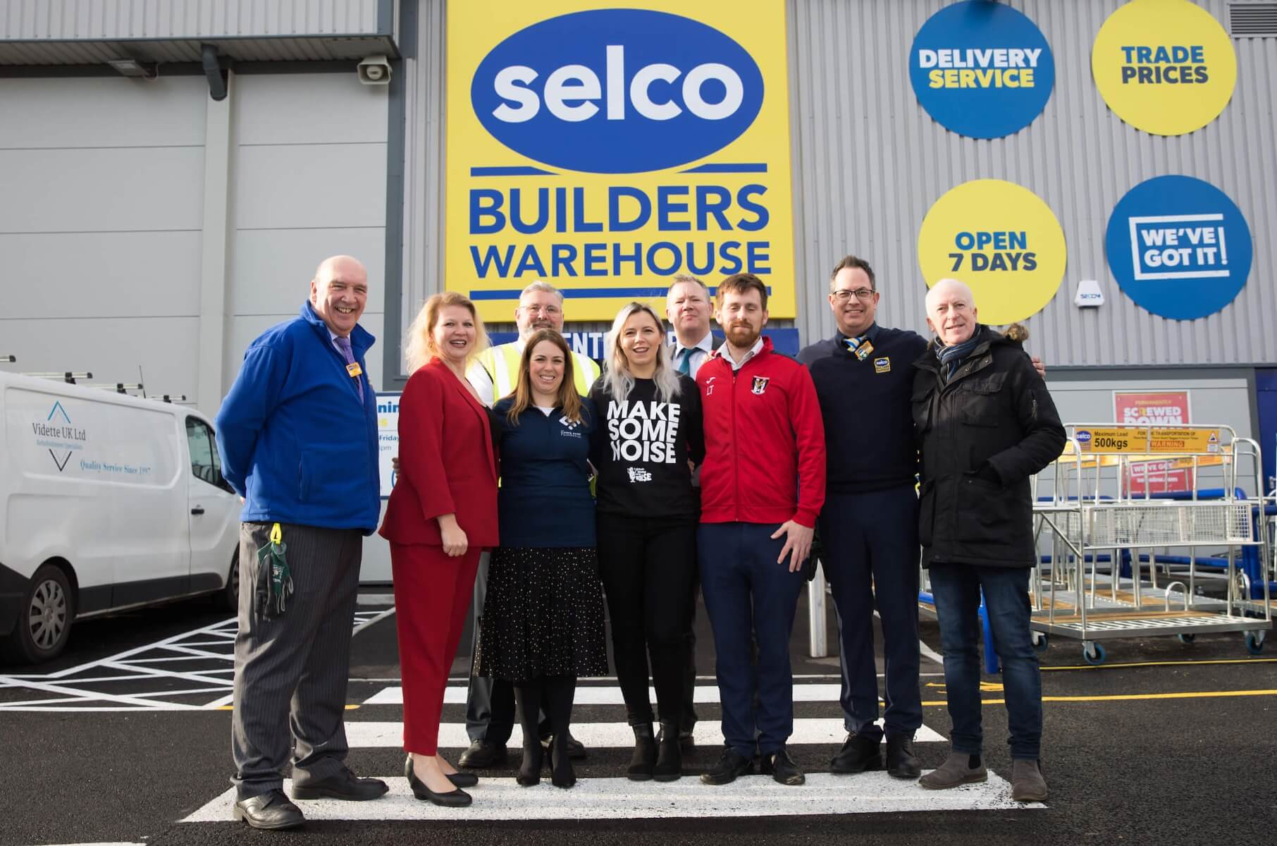 Selco and charity staff stood outside the Orpington branch