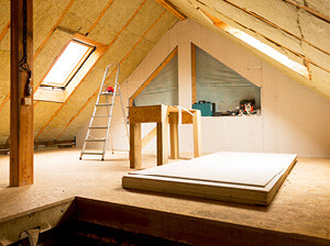 Loft space with acoustic insulation