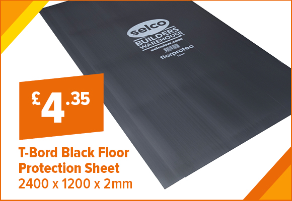 T-Bord Black Floor Protection Sheet 2400 x 1200 x 2mm