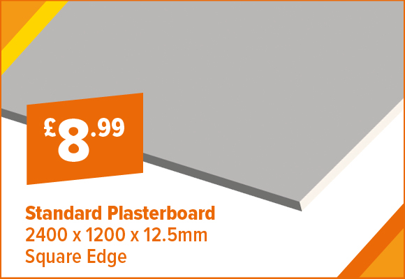 Siniat Standard Square Edge Plasterboard 2400 x 1200 x 12.5mm