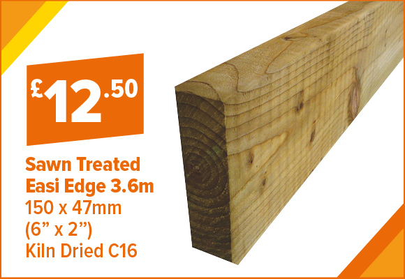 Sawn Treated Easi Edge 150 x 47mm (6