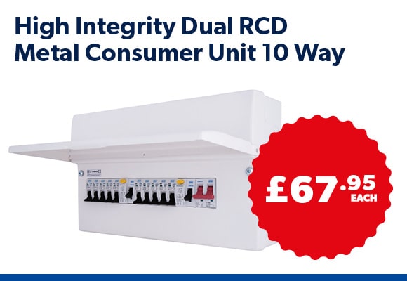 BG High Integrity Dual RCD Metal Consumer Unit 10 Way