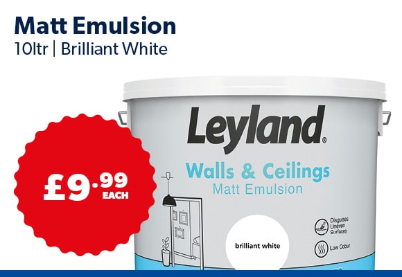 Leyland Matt Emulsion Brilliant White 10ltr