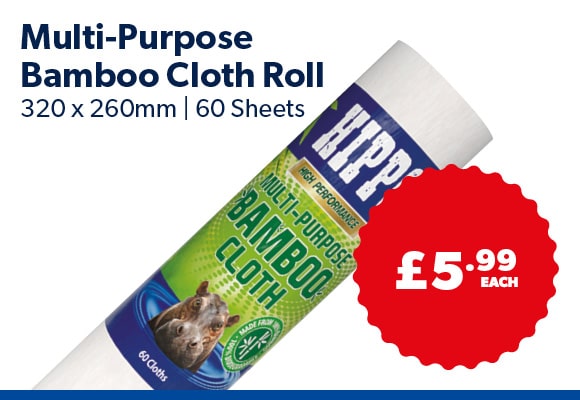 Hippo Multi Purpose Bamboo Cloth Roll 60 Sheets
