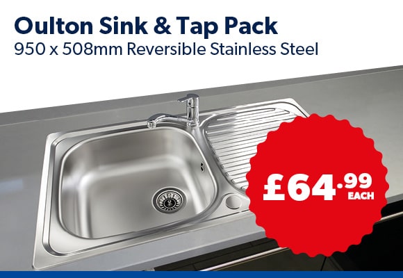 Reginox Oulton 1.0 Bowl Stainless Steel Sink & Tap Pack