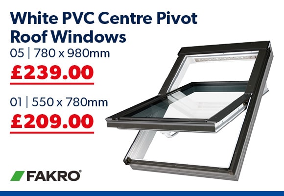 Fakro White PVC Centre Pivot Roof Windows