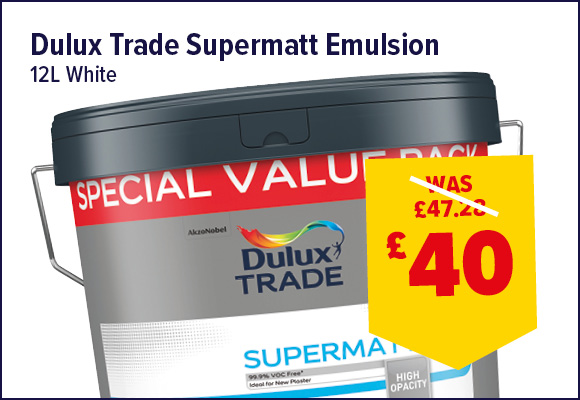 Dulux Trade Supermatt White Emulsion 12L
