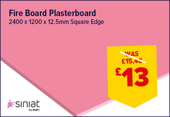 Siniat Fire Board Square Edge 2400 x 1200 x 12.5mm