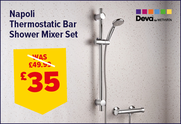 Deva Napoli Thermostatic Bar Shower Mixer with Ki