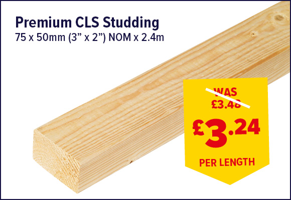 Premium CLS Softwood Studding 75 x 50mm x 2.4m (3