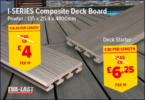 I-Series Composite Deck Board Pewter 25.4 x 135 x 4800mm