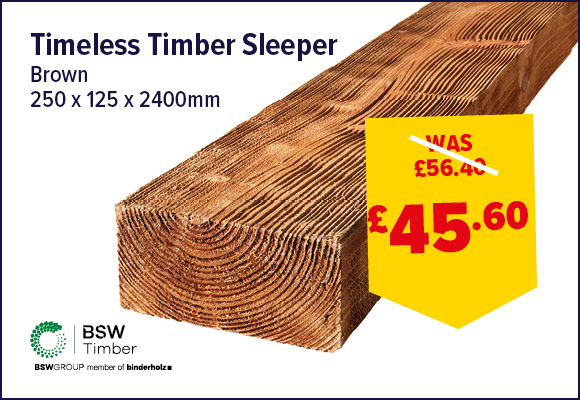 Charred Brushwood Sleeper 125 x 250 x 2400mm FSC®