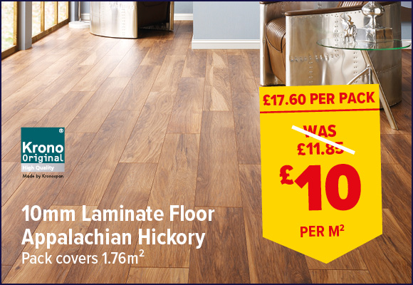 Krono Atlantic Appalachian Hickory 10mm Moisture-Resistant Laminate Flooring 1.76m²