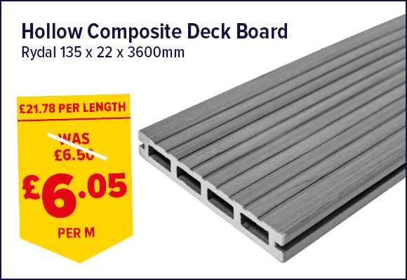 Hollow Composite Deck Board Rydal 22 x 135 x 3600mm