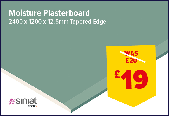 Siniat Moisture Board Tapered Edge 2400 x 1200 x 12.5mm
