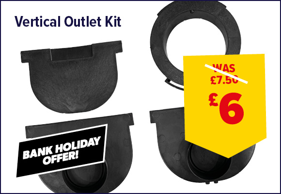 Black Plastic Drainage Channel Vertical Outlet Kit