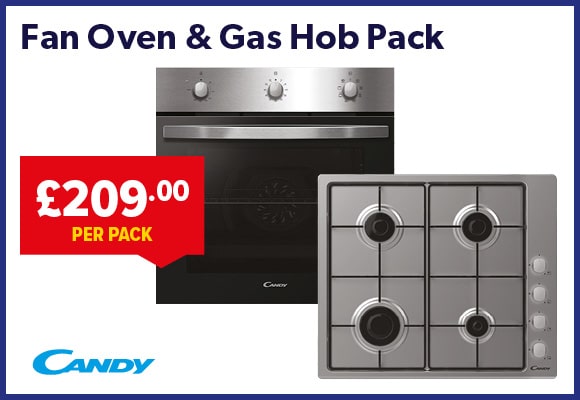 Candy Single Fan Oven & Gas Hob Pack