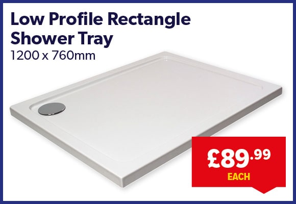 Low Profile Stone Resin White Shower Tray