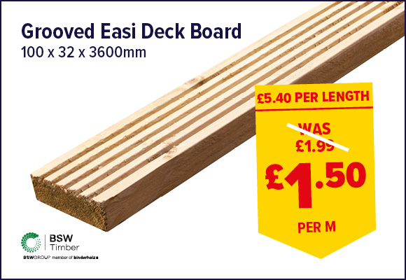 Easi Deck Board 100 x 32 x 3600mm NOM FSC®
