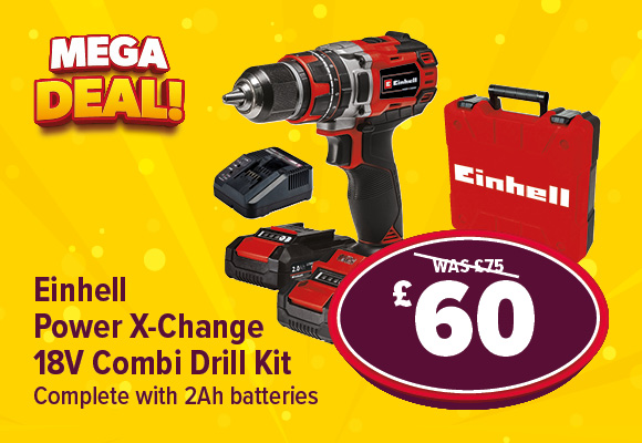 Einhell Power X-Change 18V Combi Drill Kit with 2Ah Batteries