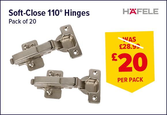 Hafele Clip On Soft Close Hinges Pack of 20