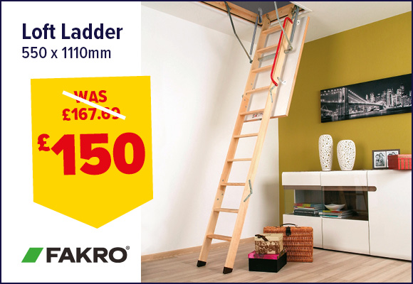 Fakro 3 Section Wooden Loft Ladder 550 x 1110mm FSC®